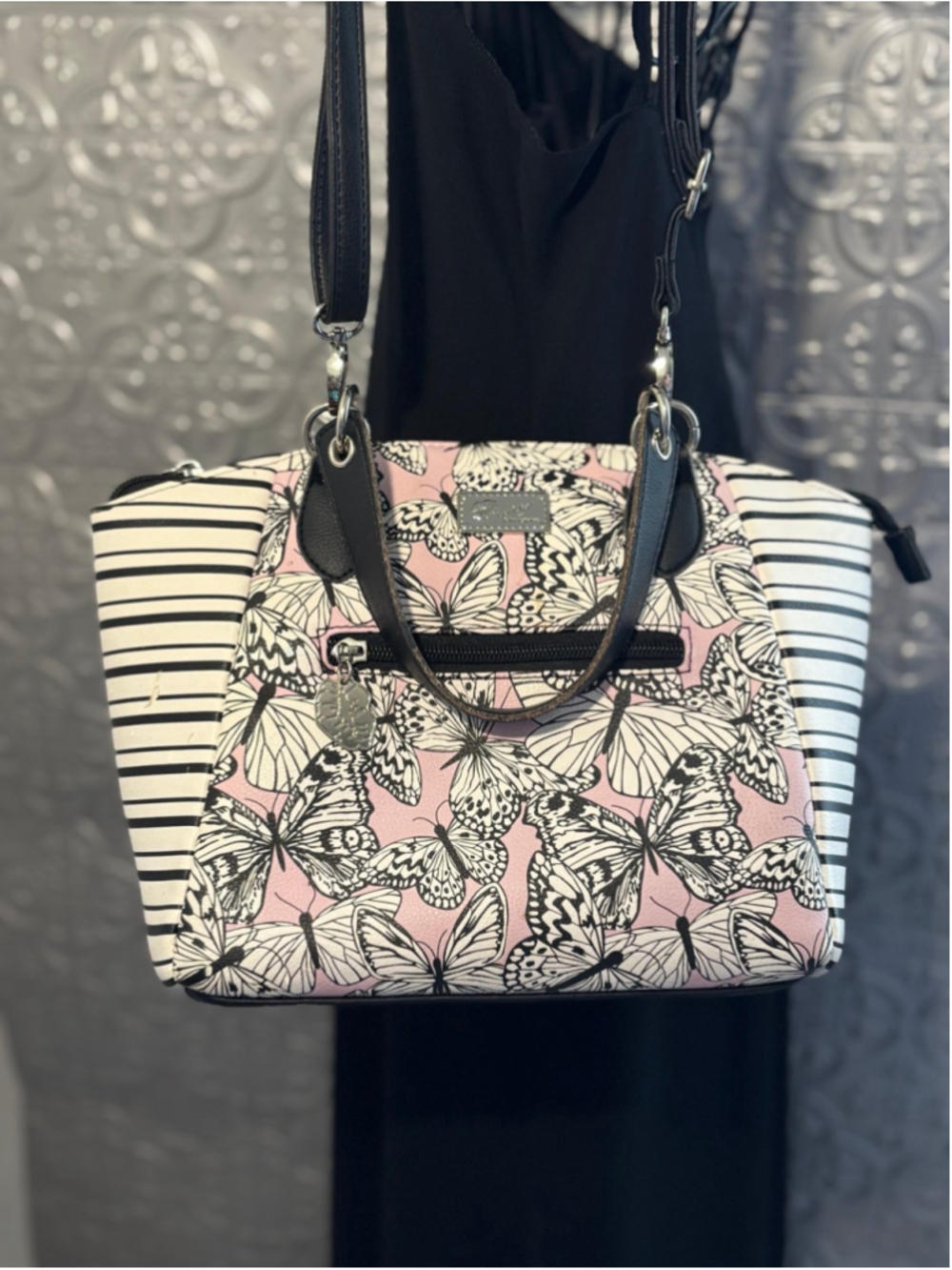 Luv By Betsey Johnson Butterfly Stripe Crossbody Shoulder Bag Purse whimsy Y2K - Picture 7 of 12